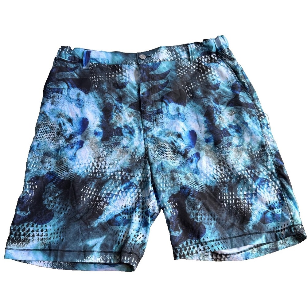 Reel‎ Legend Board Shorts Mens XL Blue White Swim Trunks Pockets Adjustable Surf